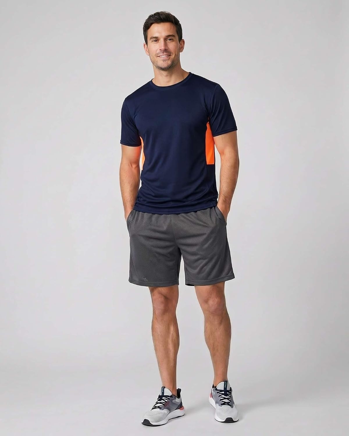image:image5 Pack Mens Mesh Short Sleeve T Shirts Athletic Workout Running Gym TeesSet 13