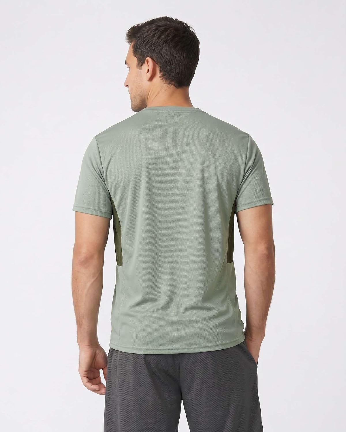 image:image5 Pack Mens Mesh Short Sleeve T Shirts Athletic Workout Running Gym TeesSet 13