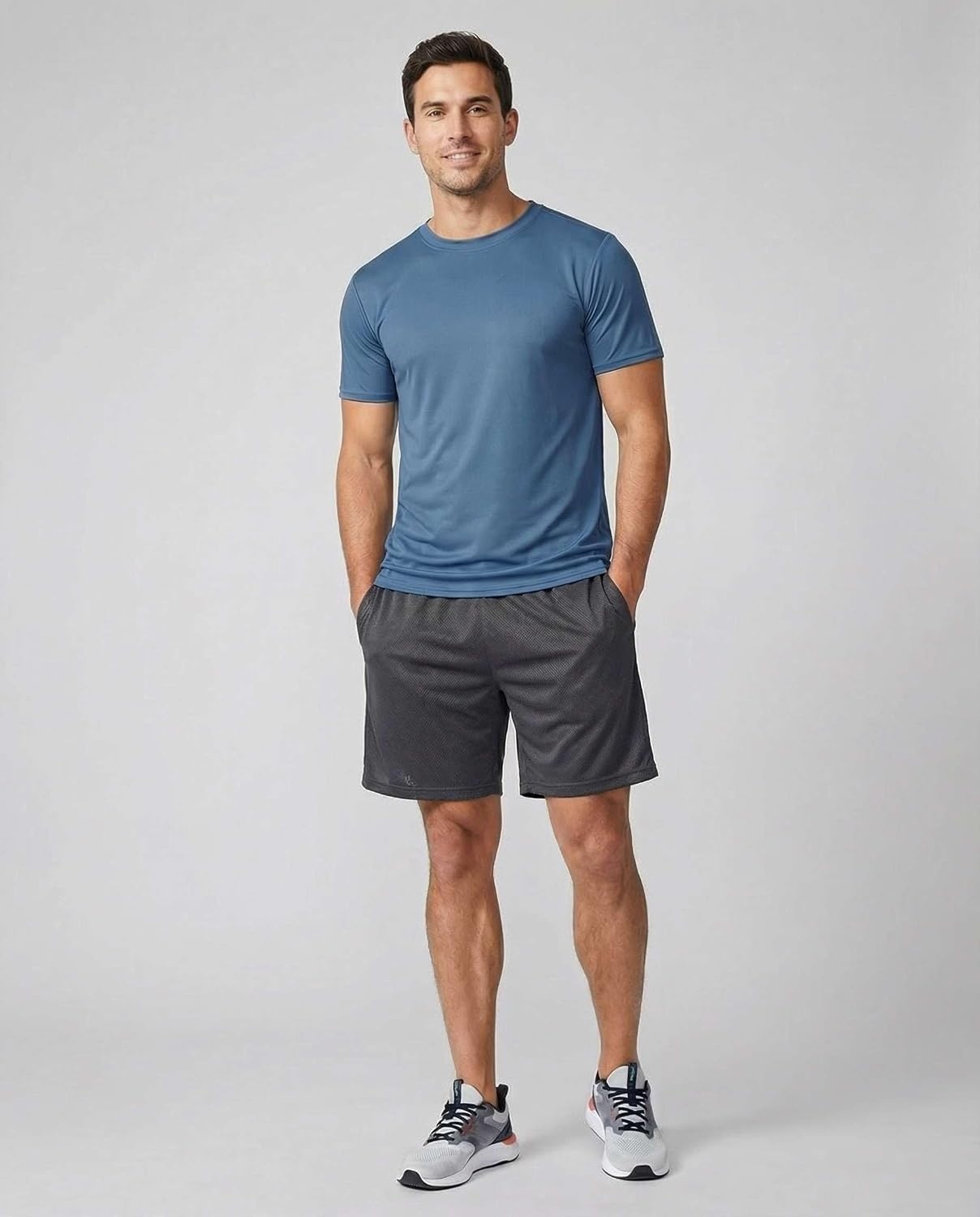 image:image5 Pack Mens Mesh Short Sleeve T Shirts Athletic Workout Running Gym TeesSet 14