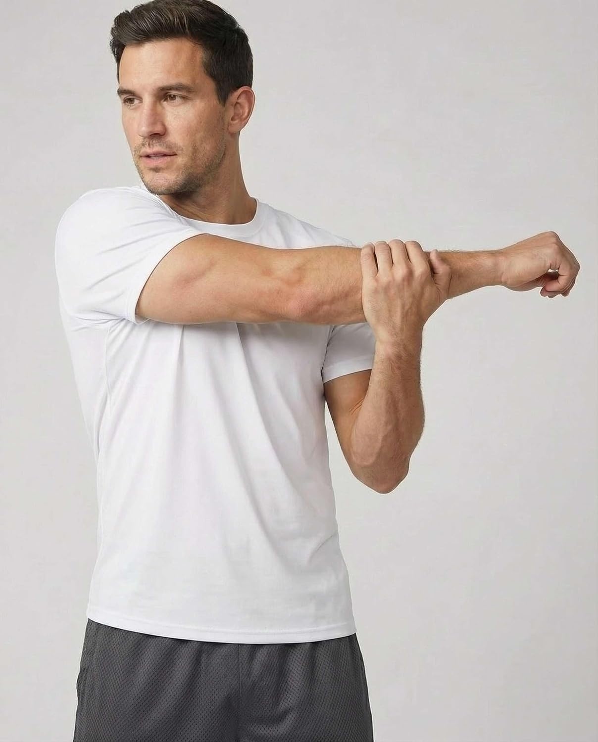 image:image5 Pack Mens Mesh Short Sleeve T Shirts Athletic Workout Running Gym TeesSet 14