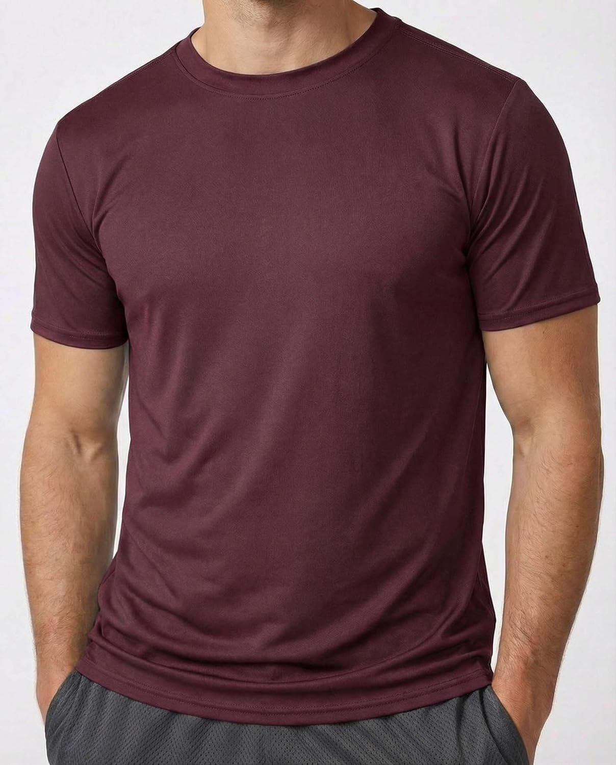 image:image5 Pack Mens Mesh Short Sleeve T Shirts Athletic Workout Running Gym TeesSet 14