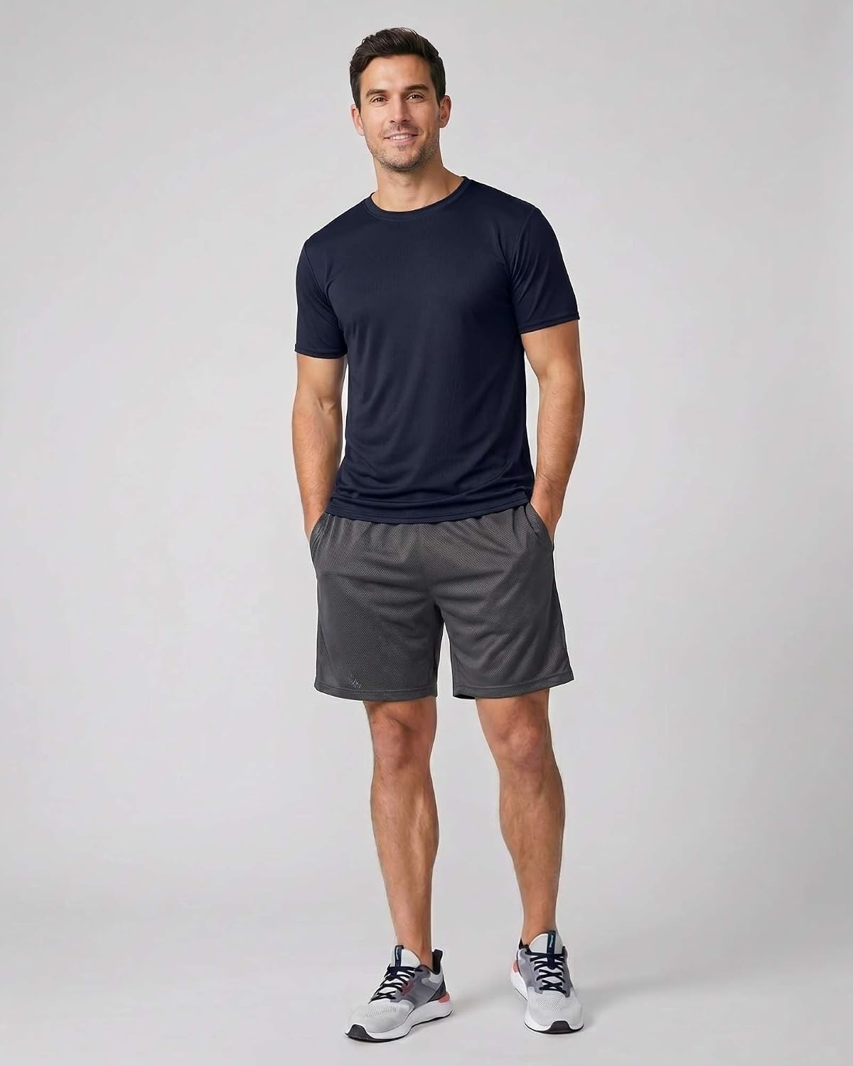 image:image5 Pack Mens Mesh Short Sleeve T Shirts Athletic Workout Running Gym TeesSet 15