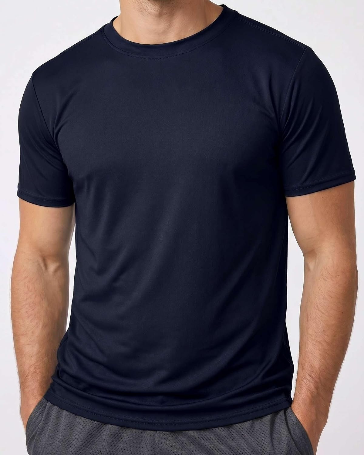 image:image5 Pack Mens Mesh Short Sleeve T Shirts Athletic Workout Running Gym TeesSet 15