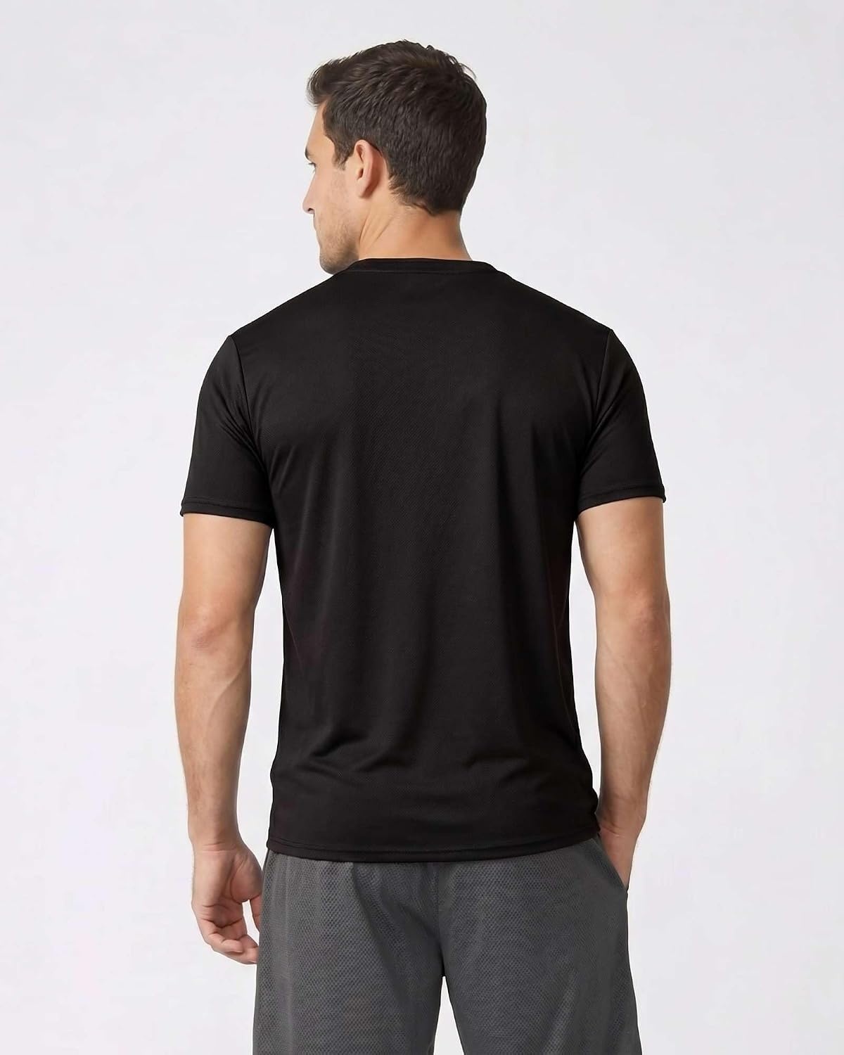 image:image5 Pack Mens Mesh Short Sleeve T Shirts Athletic Workout Running Gym TeesSet 15
