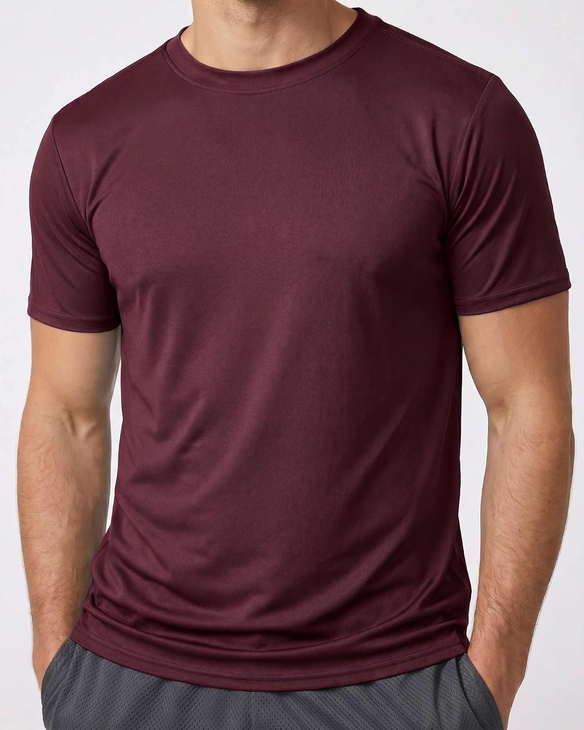 image:image5 Pack Mens Mesh Short Sleeve T Shirts Athletic Workout Running Gym TeesSet 16