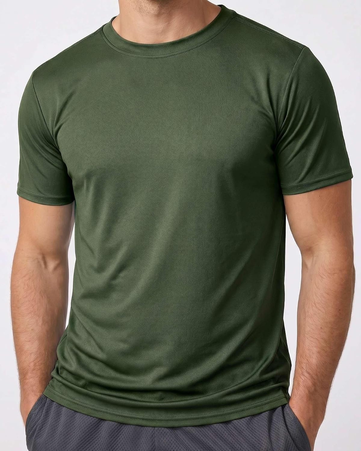 image:image5 Pack Mens Mesh Short Sleeve T Shirts Athletic Workout Running Gym TeesSet 17