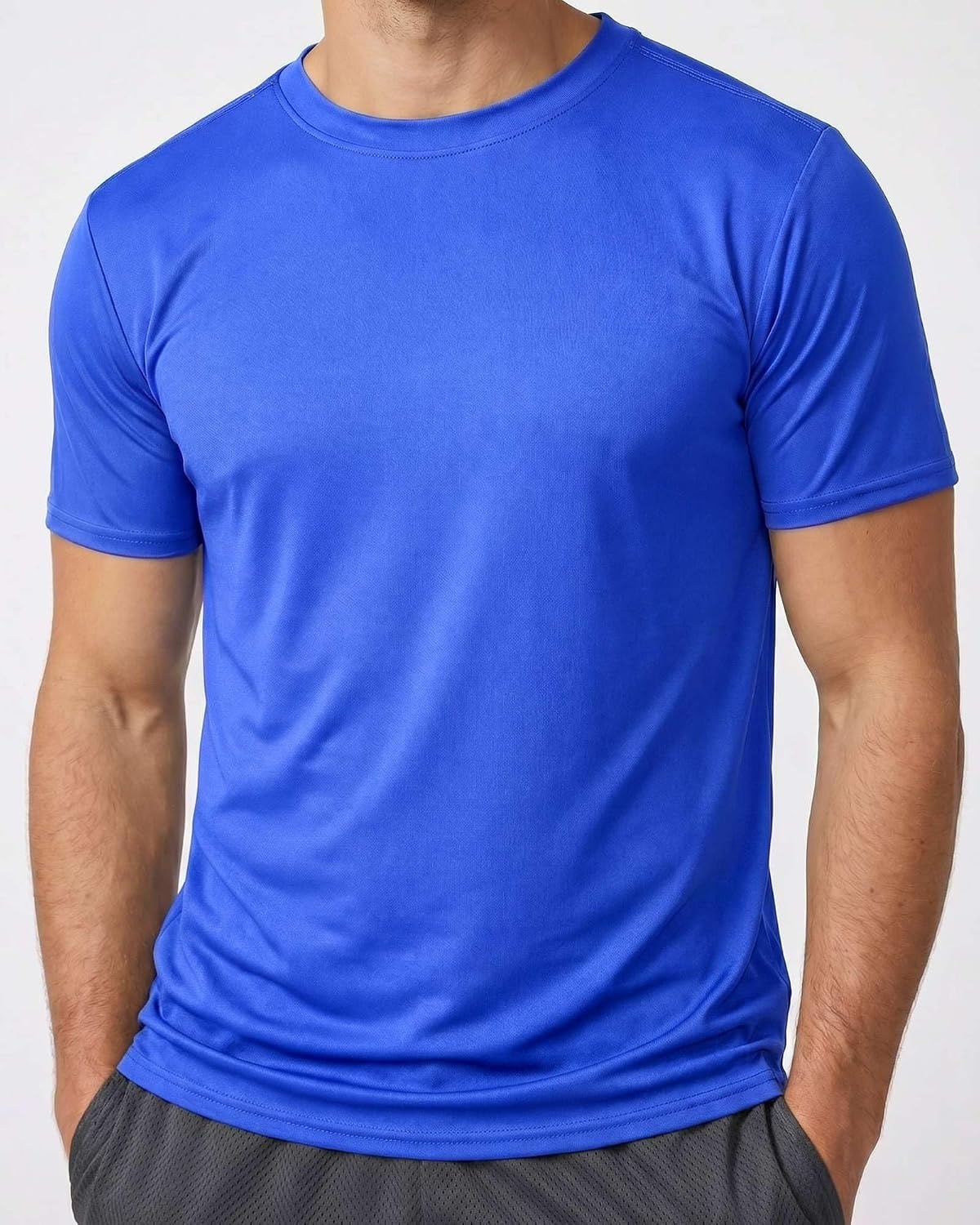 image:image5 Pack Mens Mesh Short Sleeve T Shirts Athletic Workout Running Gym TeesSet 18