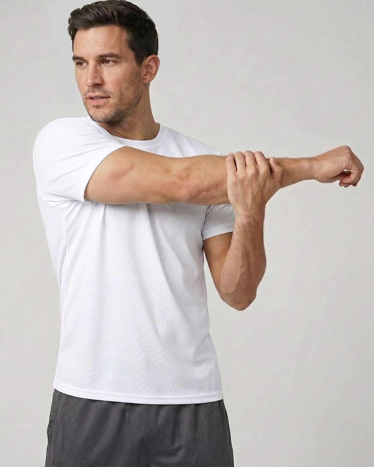 image:image5 Pack Mens Mesh Short Sleeve T Shirts Athletic Workout Running Gym TeesSet 2