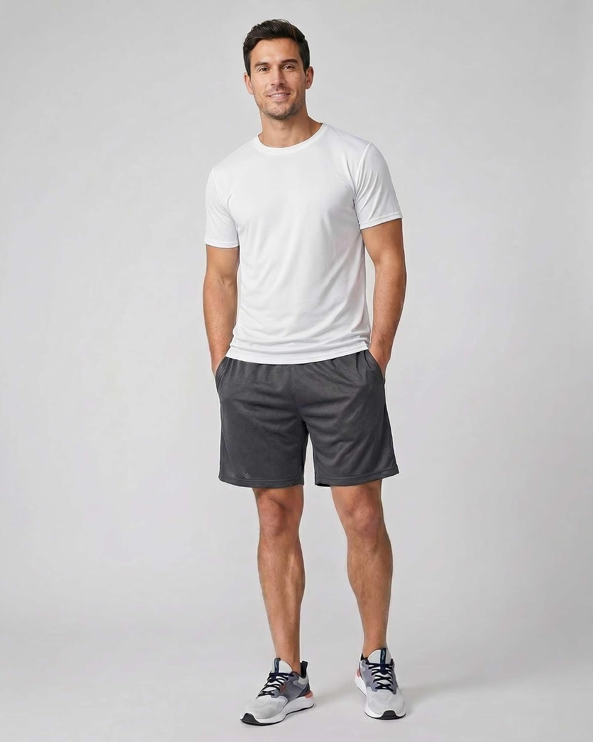image:image5 Pack Mens Mesh Short Sleeve T Shirts Athletic Workout Running Gym TeesSet 2