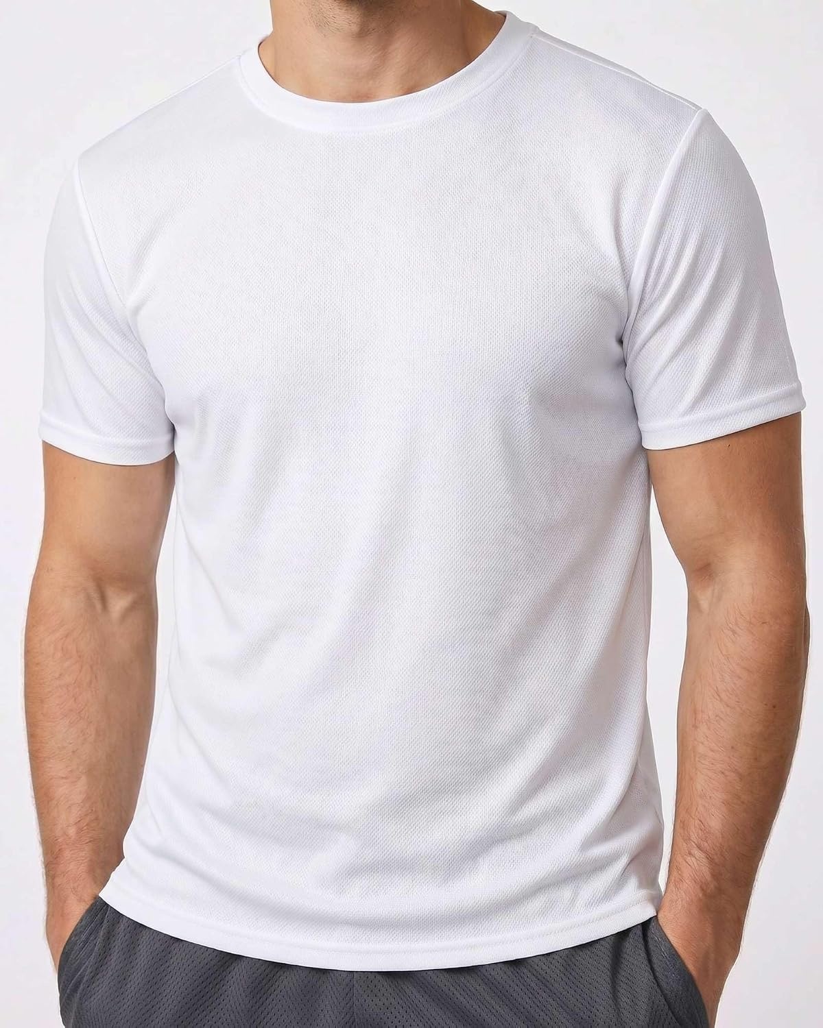 image:image5 Pack Mens Mesh Short Sleeve T Shirts Athletic Workout Running Gym TeesSet 3