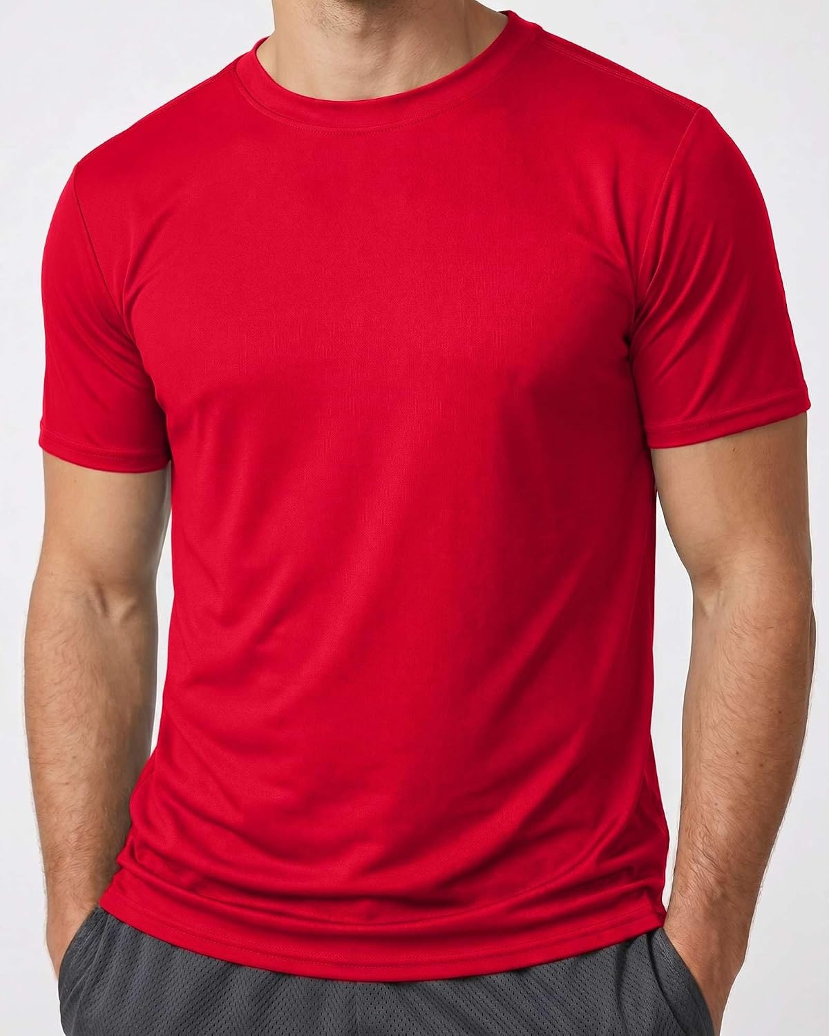 image:image5 Pack Mens Mesh Short Sleeve T Shirts Athletic Workout Running Gym TeesSet 5