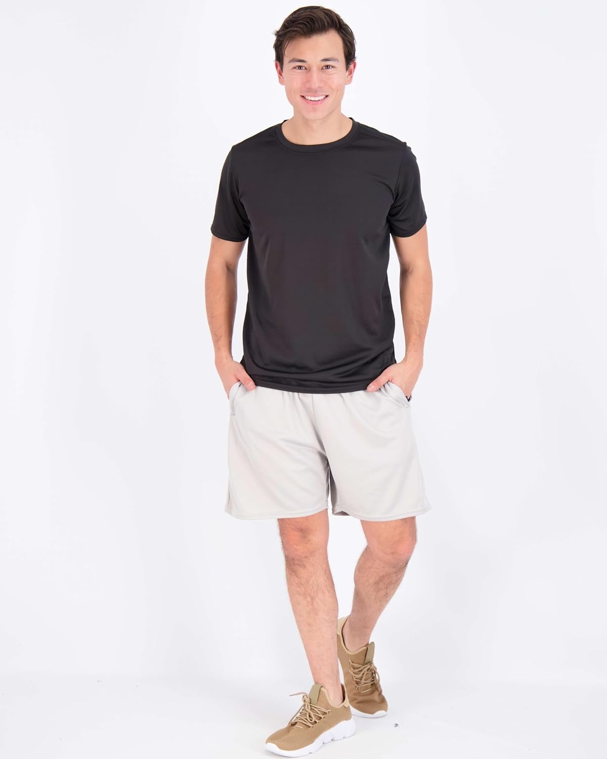 image:image5 Pack Mens Mesh Short Sleeve T Shirts Athletic Workout Running Gym TeesSet 6