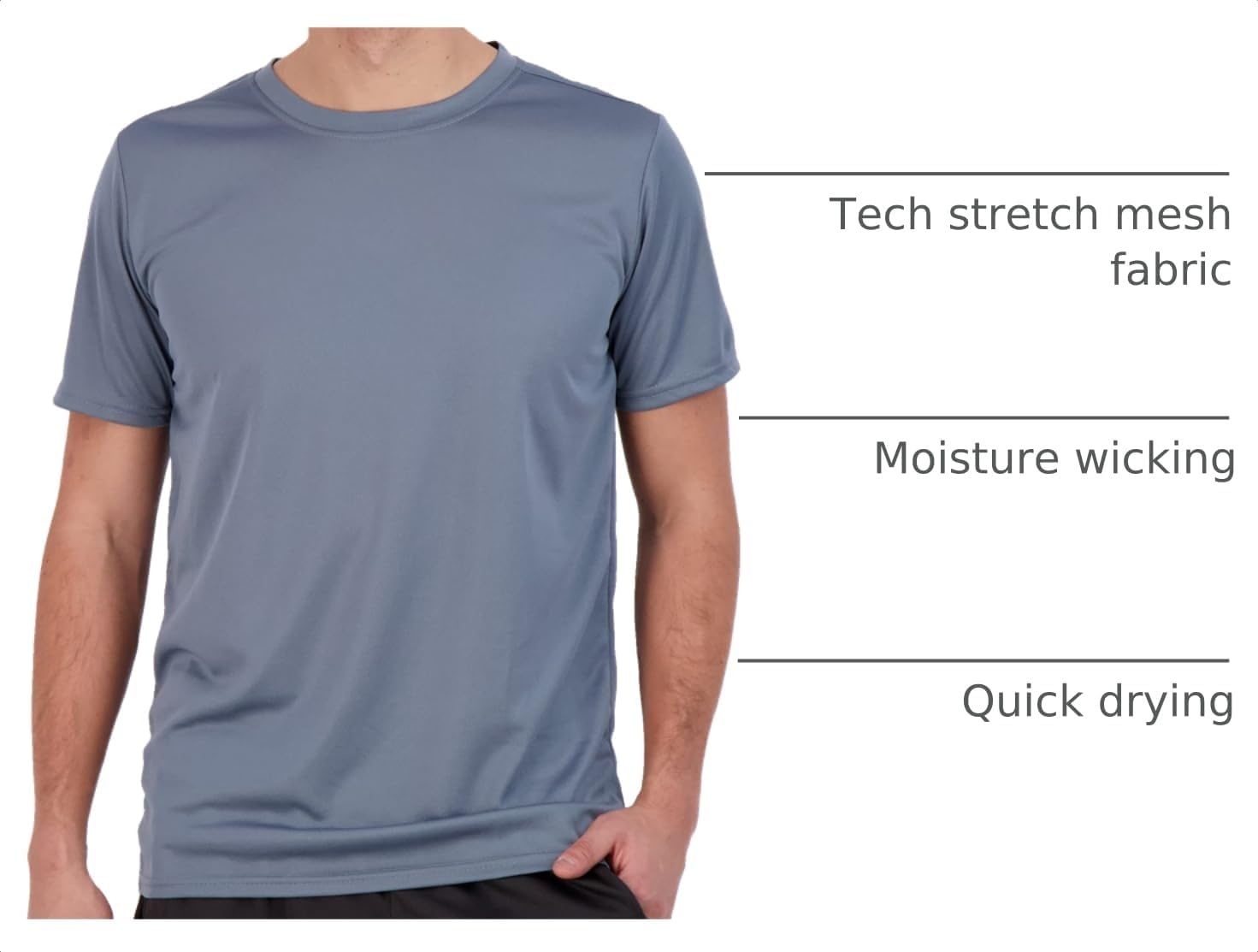 image:image5 Pack Mens Mesh Short Sleeve T Shirts Athletic Workout Running Gym TeesSet 7