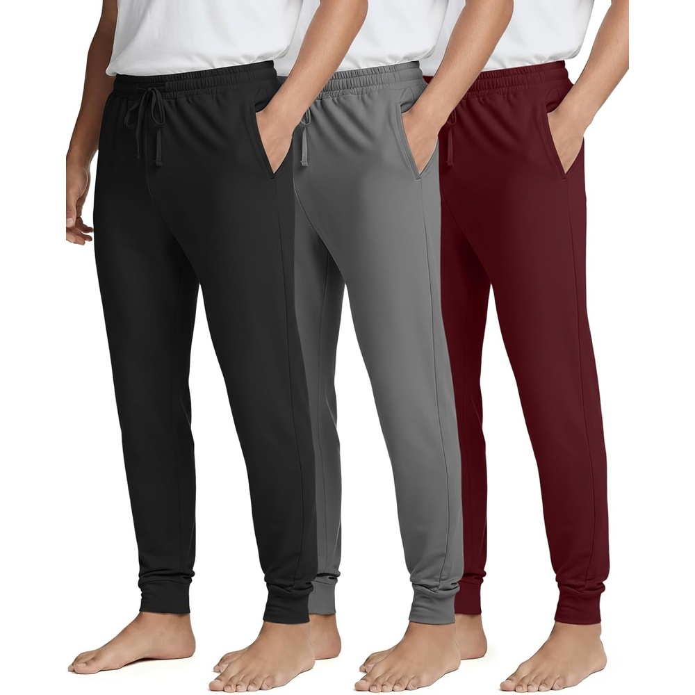 image:image3 Pack Mens Pajama Pants Joggers Lounge Sweatpants Sleep Bottoms Cuffed PJSet 13