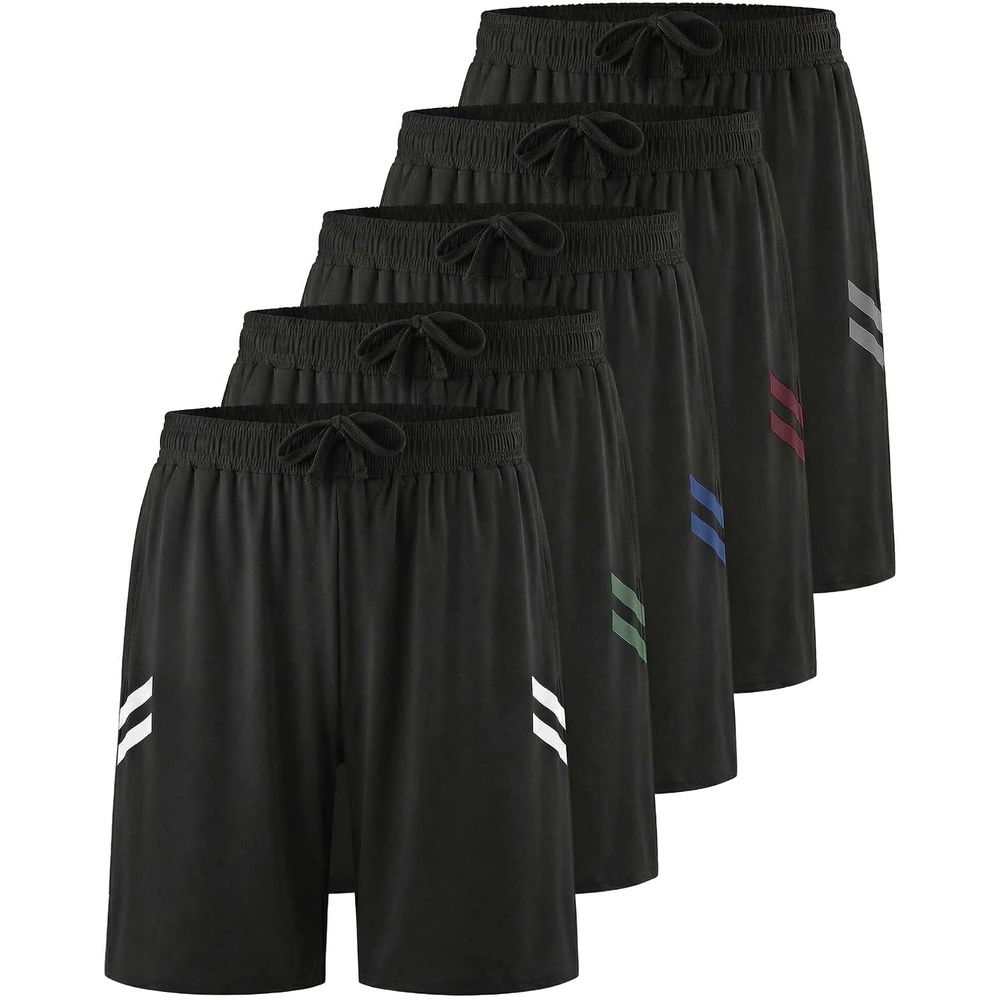 image:image5 Pack Mens 7 Dry Fit Shorts Athletic Basketball Running Gym WorkoutSet 6