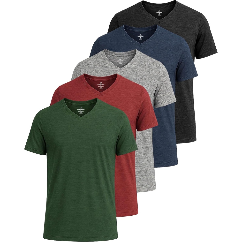 image:image5 Pack Mens Dry Fit V Neck Workout T Shirts Athletic Gym Fitness TeesSet 10