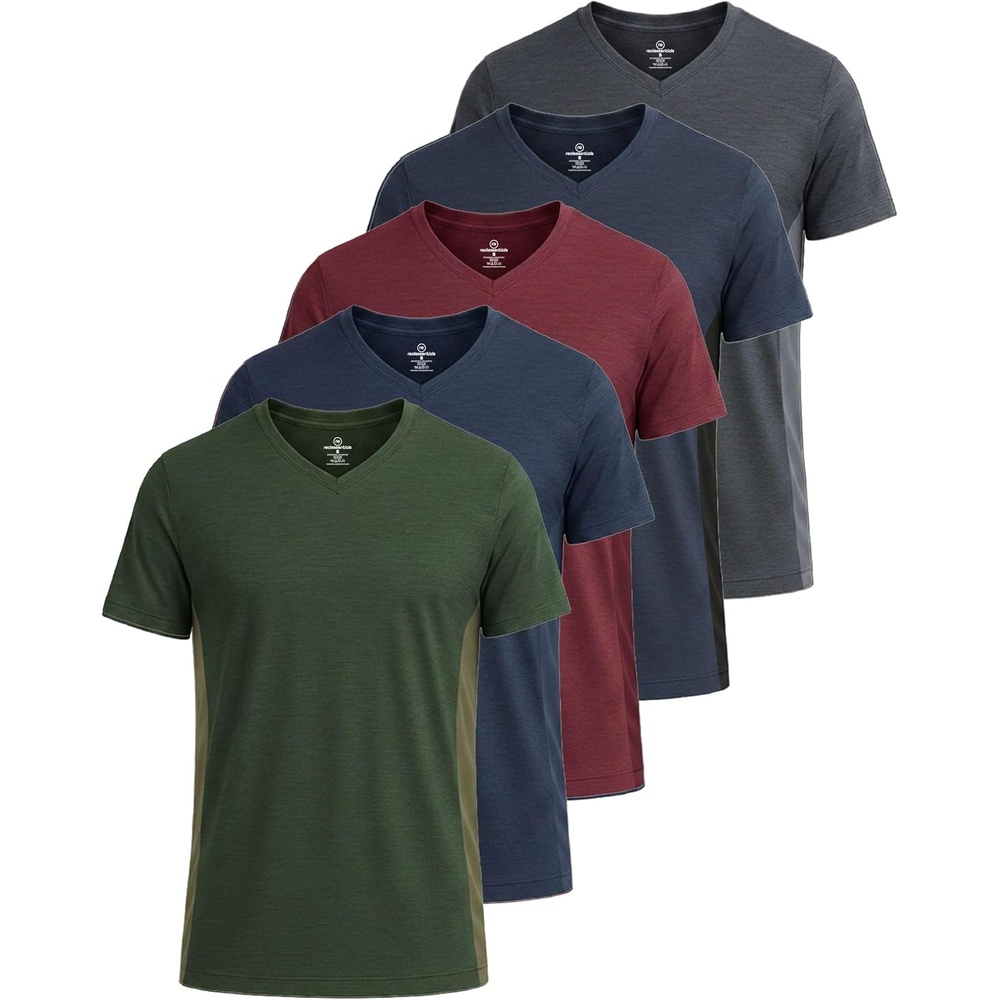 image:image5 Pack Mens Dry Fit V Neck Workout T Shirts Athletic Gym Fitness TeesSet 11