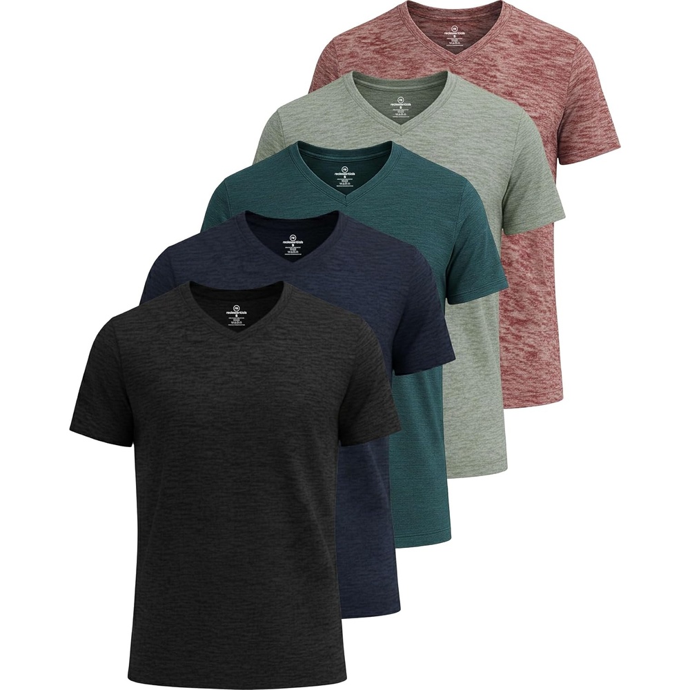 image:image5 Pack Mens Dry Fit V Neck Workout T Shirts Athletic Gym Fitness TeesSet 15