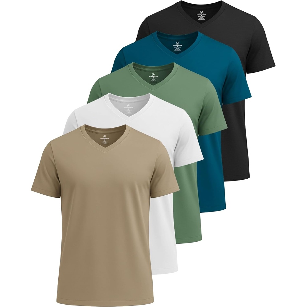 image:image5 Pack Mens Dry Fit V Neck Workout T Shirts Athletic Gym Fitness TeesSet 18
