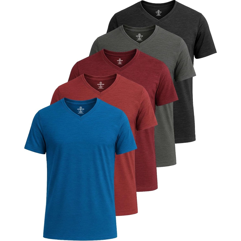 image:image5 Pack Mens Dry Fit V Neck Workout T Shirts Athletic Gym Fitness TeesSet 9