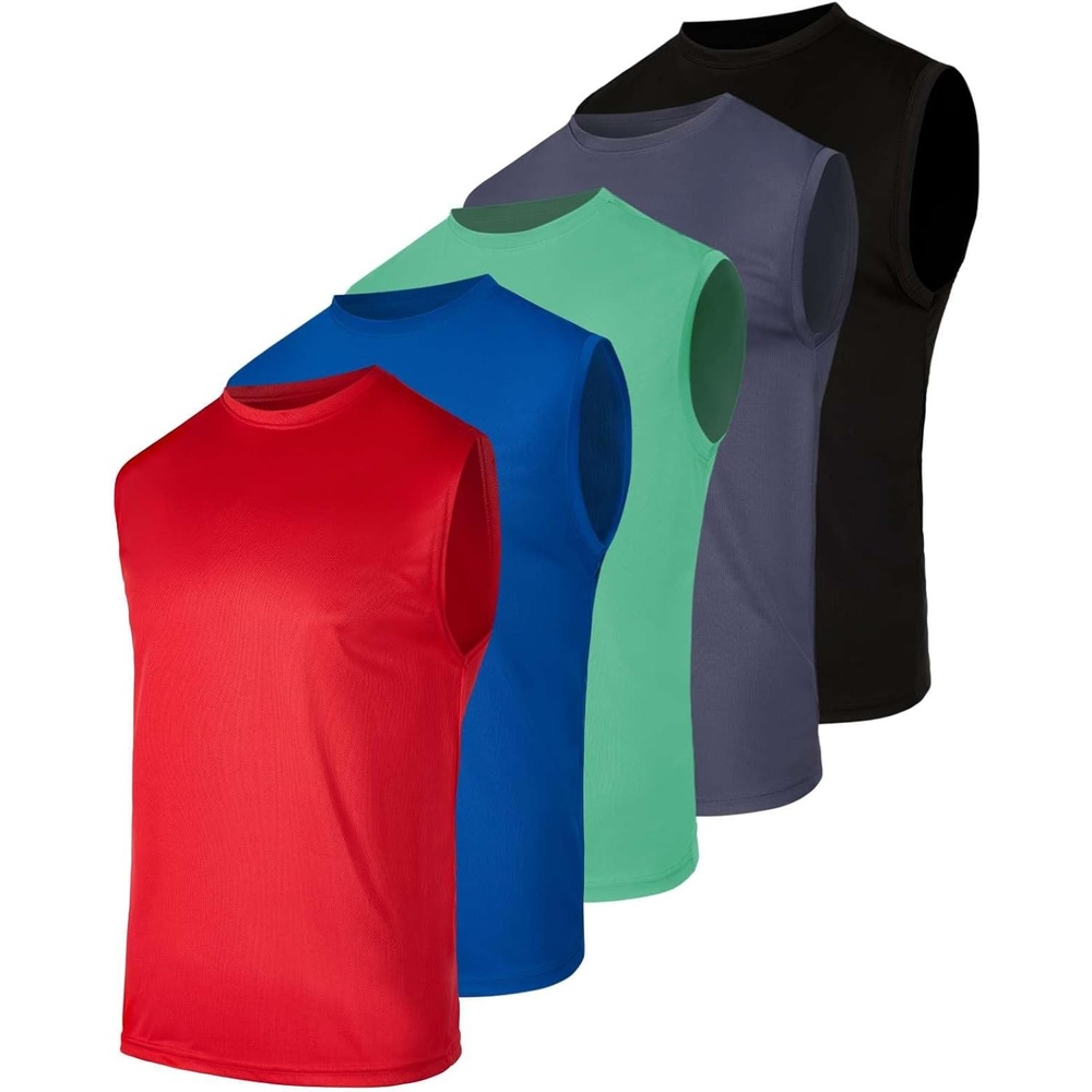 image:image5 Pack Mens Mesh Muscle Tank Tops Sleeveless Athletic Gym Workout ShirtsSet 10