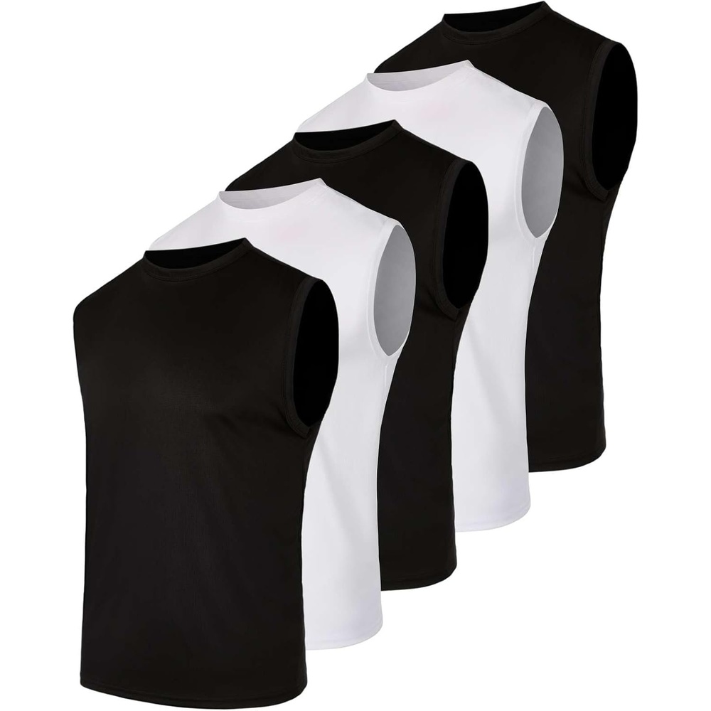 image:image5 Pack Mens Mesh Muscle Tank Tops Sleeveless Athletic Gym Workout ShirtsSet 3
