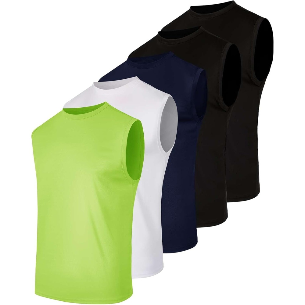 image:image5 Pack Mens Mesh Muscle Tank Tops Sleeveless Athletic Gym Workout ShirtsSet 6