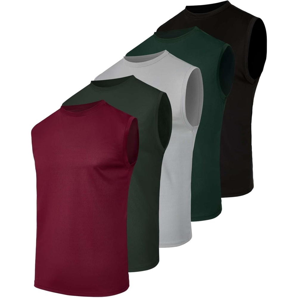 image:image5 Pack Mens Mesh Muscle Tank Tops Sleeveless Athletic Gym Workout ShirtsSet 9