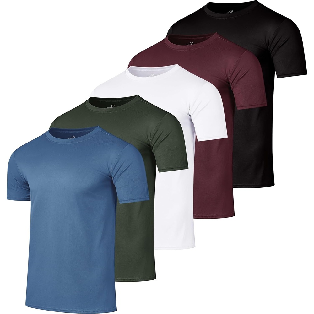 image:image5 Pack Mens Mesh Short Sleeve T Shirts Athletic Workout Running Gym TeesSet 14