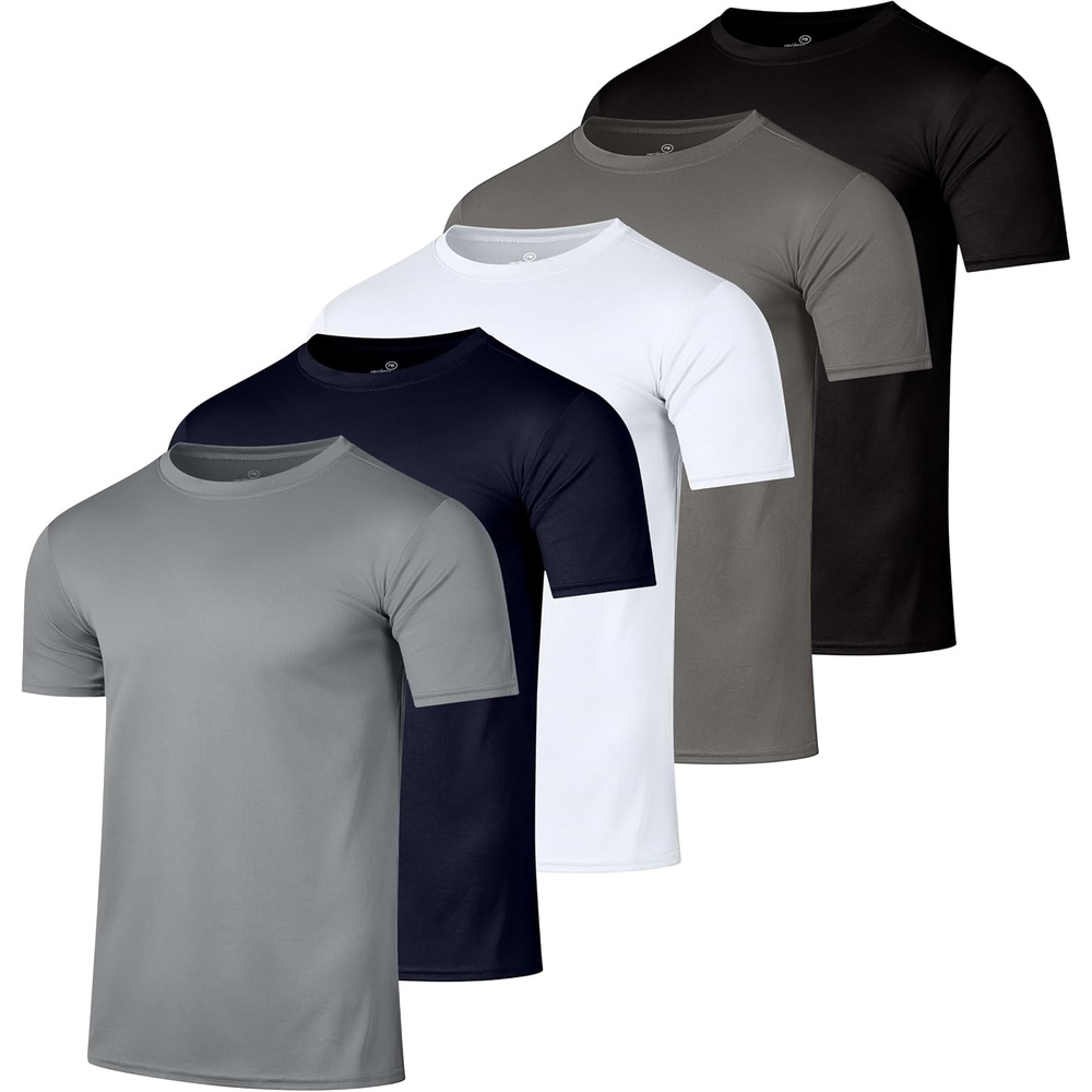 image:image5 Pack Mens Mesh Short Sleeve T Shirts Athletic Workout Running Gym TeesSet 15