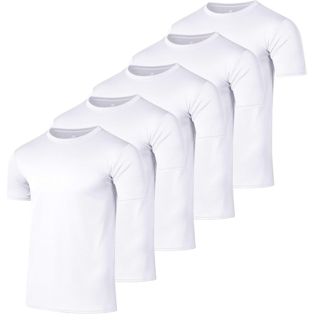 image:image5 Pack Mens Mesh Short Sleeve T Shirts Athletic Workout Running Gym TeesSet 2