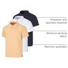 3 Pack Mens Dry Fit Polo Shirts Short Sleeve Collared Golf Work Athletic(Set 7)