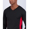4 Pack Men’s Dry Fit Long Sleeve V Neck T Shirts Athletic Workout Gym Tees(Set 4)