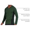 4 Pack Men’s Dry Fit Long Sleeve V Neck T Shirts Athletic Workout Gym Tees(Set 4)