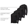 4 Pack Men’s Dry Fit Long Sleeve V Neck T Shirts Athletic Workout Gym Tees(Set 6)