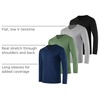 4 Pack Men’s Dry Fit Long Sleeve V Neck T Shirts Athletic Workout Gym Tees(Set 8)