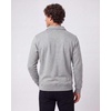 Real Essentials Mens LS Fleece Collared Quarter Zip(Solid Black  Grey Heather)