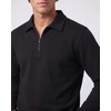 Real Essentials Mens LS Fleece Collared Quarter Zip(Solid Black  Solid Black)
