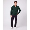 Real Essentials Mens LS Fleece Collared Quarter Zip(Solid Chocolate Torte  Solid Pine Grove)