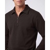 Real Essentials Mens LS Fleece Collared Quarter Zip(Solid Chocolate Torte  Solid Pine Grove)