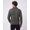 Real Essentials Mens LS Fleece Collared Quarter Zip(Solid Navy Blazer  Charcoal Heather)