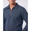 Real Essentials Mens LS Fleece Collared Quarter Zip(Solid Navy Blazer  Solid Vintage Indigo)