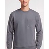 Real Essentials Mens LS Fleece Crew with Pocket(Solid Black  Solid Quiet Shade  Grey Heather)