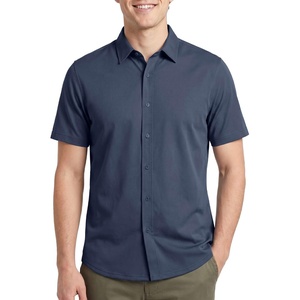 3 Pack Men’s Cotton Short Sleeve Button Down Casual Work Shirt Button Up(Solid Vintage Indigo)