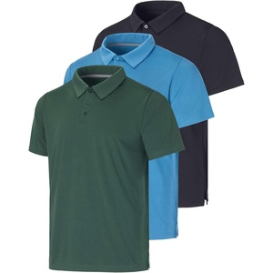 3 Pack Mens Dry Fit Polo Shirts Short Sleeve Collared Golf Work Athletic(Set 1)