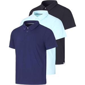 3 Pack Mens Dry Fit Polo Shirts Short Sleeve Collared Golf Work Athletic(Set 3)