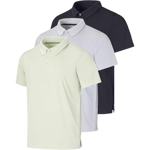 3 Pack Mens Dry Fit Polo Shirts Short Sleeve Collared Golf Work Athletic(Set 4)