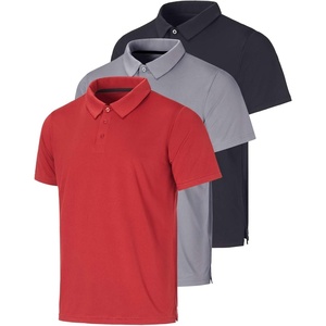 3 Pack Mens Dry Fit Polo Shirts Short Sleeve Collared Golf Work Athletic(Set 6)