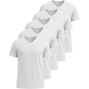 5 Pack Men’s Dry Fit V Neck Workout T Shirts Athletic Gym Fitness Tees(Set 8)