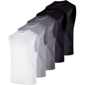 5 Pack Men’s Mesh Muscle Tank Tops Sleeveless Athletic Gym Workout Shirts(Set 13)